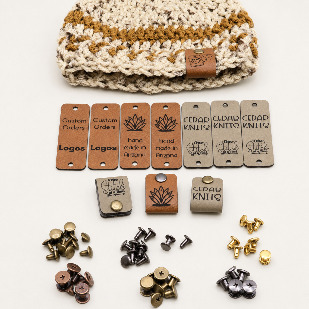 Custom Classic Faux Leather Fold-Over Tags – 0.85 × 2.50 in