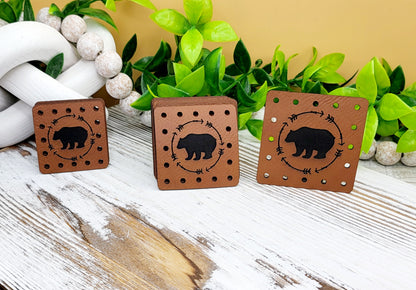 Bear Faux Leather Patches  Blanket Patches! Knit Hat Patch!  Crochet Beanie Patch!  Cup Cozy Patches!  Vegan Patches!
