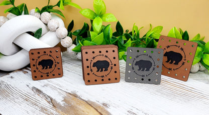 Bear Faux Leather Patches  Blanket Patches! Knit Hat Patch!  Crochet Beanie Patch!  Cup Cozy Patches!  Vegan Patches!