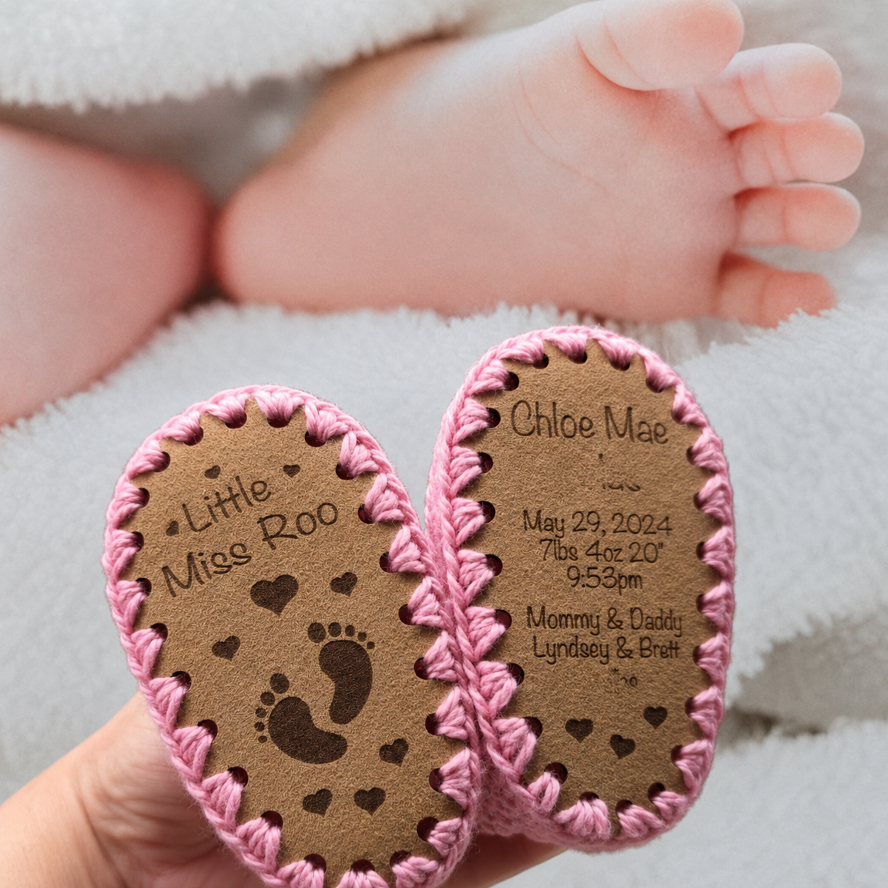 Custom Microsuede Baby Bootie Soles