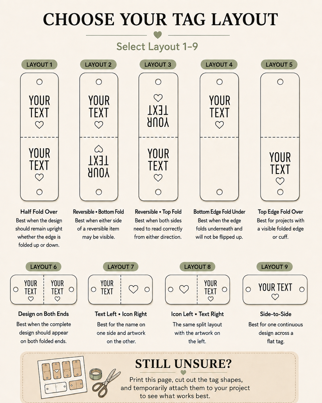 Custom Classic Faux Leather Fold-Over Tags – 0.85 × 2.50 in
