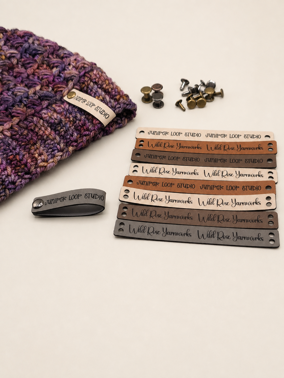 Custom Classic Faux Leather Skinny Tags – Mini, Midi & Maxi