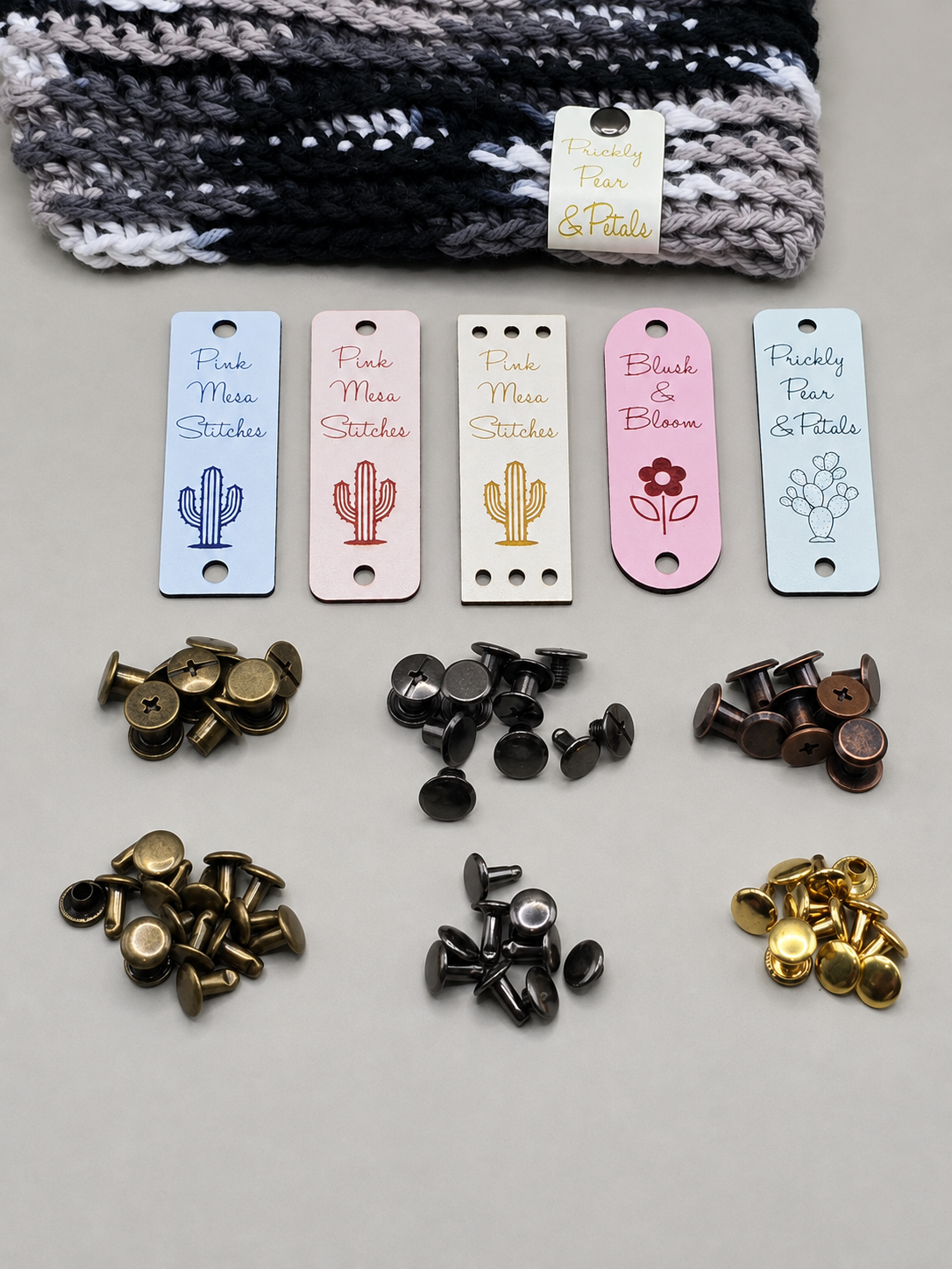 Custom White Color-Reveal Faux Leather Fold-Over Tags – 0.85 × 2.50 in
