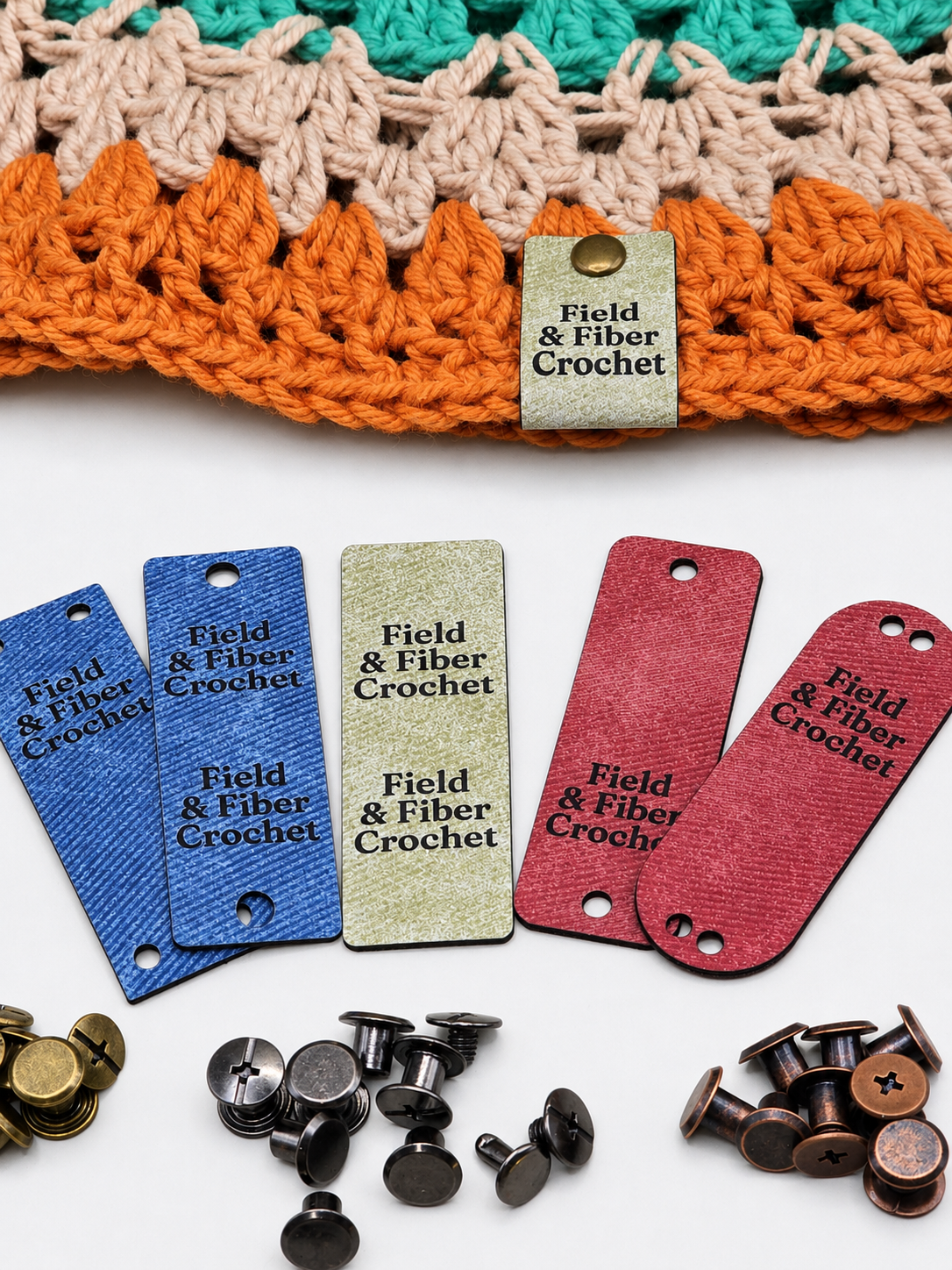 Custom Denim-Look Faux Leather Fold-Over Tags – 0.85 × 2.50 in