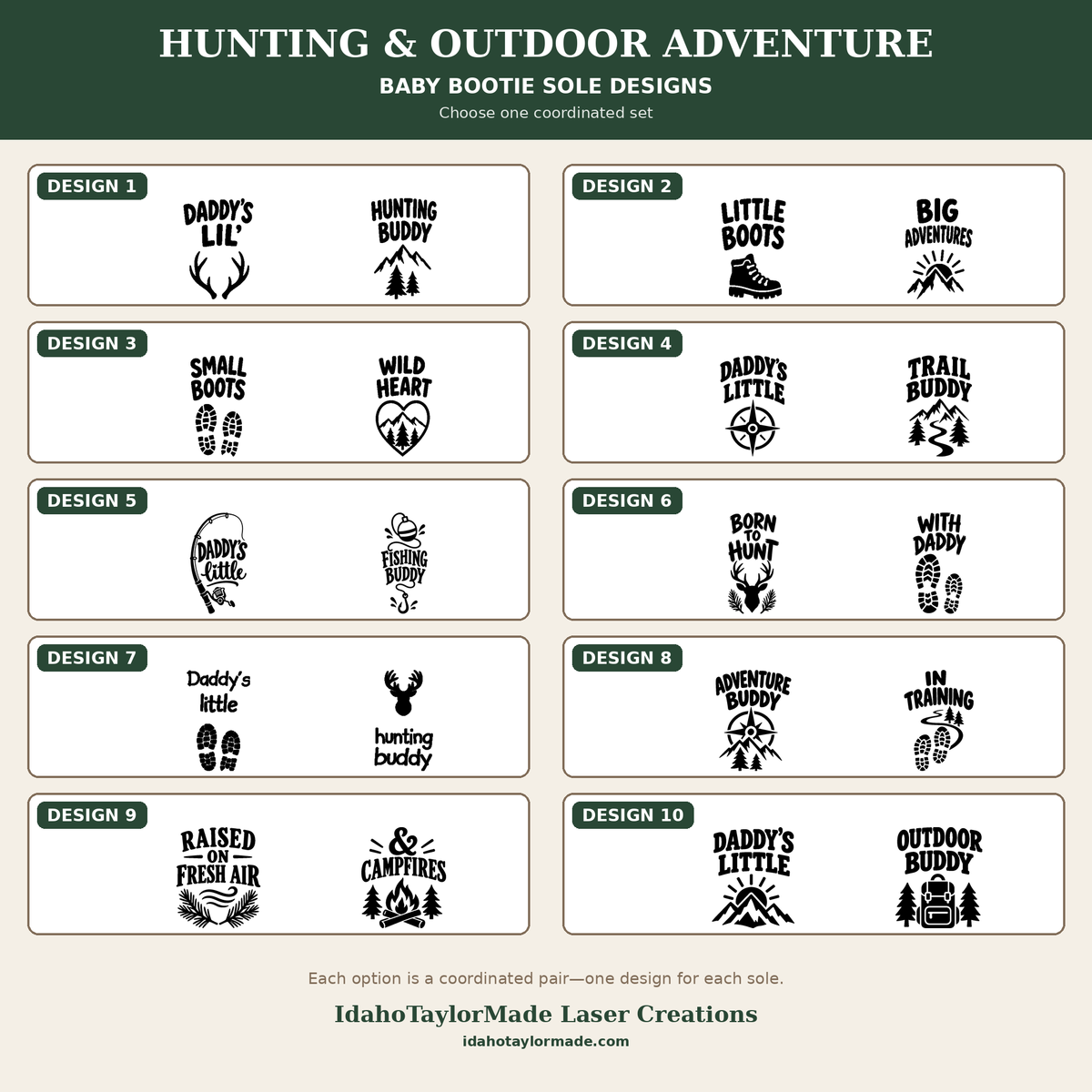Hunting & Outdoor Adventure Baby Bootie Soles