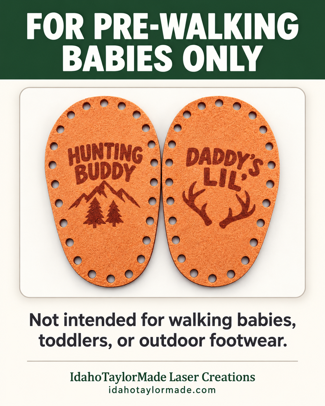 Custom Microsuede Baby Bootie Soles
