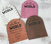Personalized birth announcement faux leather patch photo 6