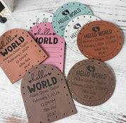 Personalized birth announcement faux leather patch photo 7