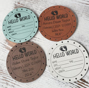 Personalized birth announcement faux leather patch photo 8
