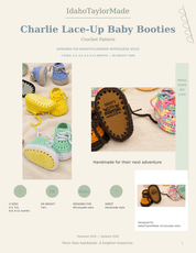 Charlie Lace-Up Baby Booties crochet pattern cover