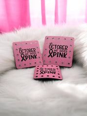 Pink Breast Cancer Ribbon Faux Leather Patch: Crochet, Knit Embellishment — photo 3