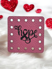 Breast Cancer Awareness Faux Leather Patch: Hope Ribbon Sew-On Tag — photo 1