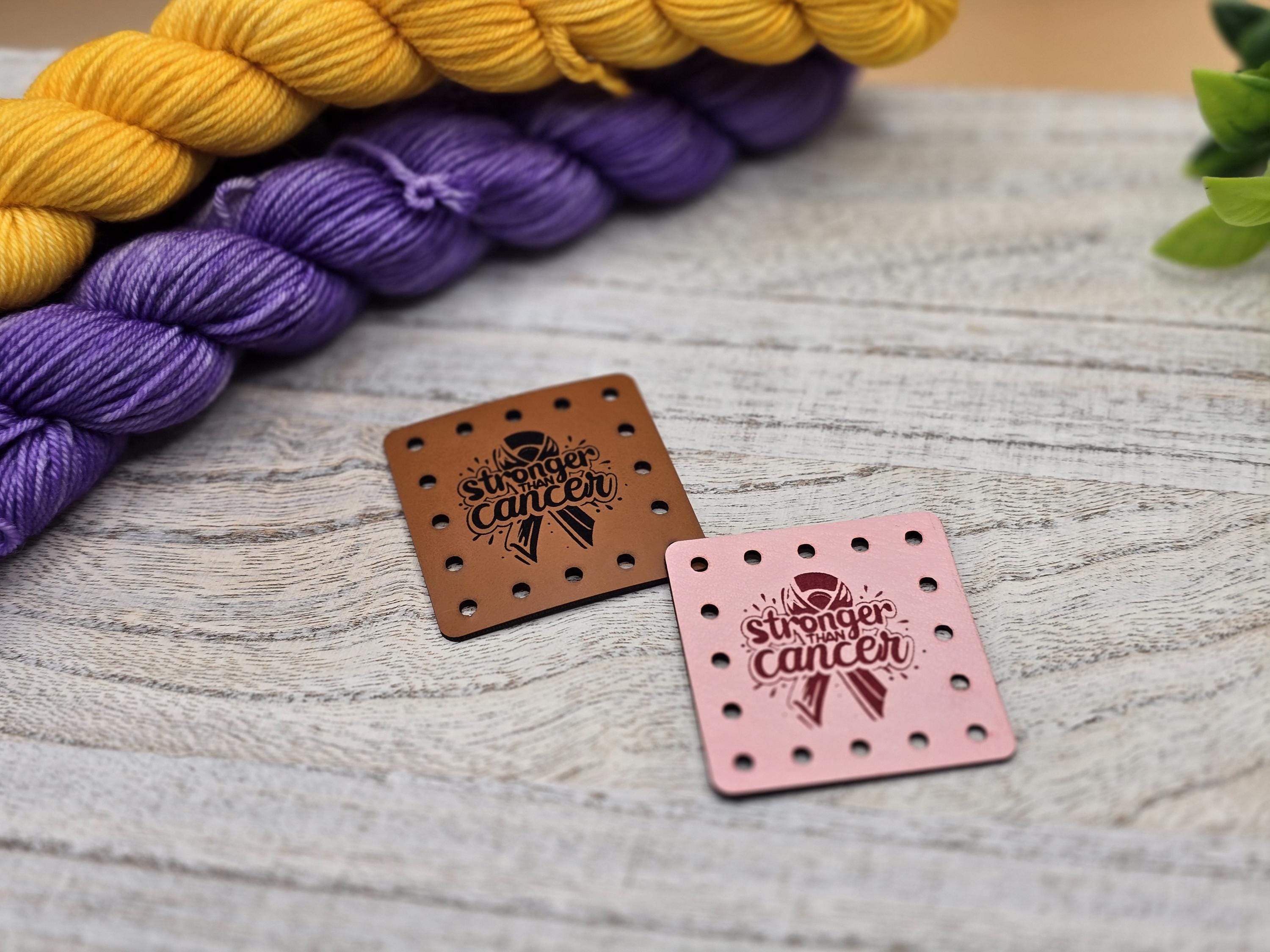 Stronger Than Cancer Faux Leather Patches – Sew-On Labels for Crochet & Knit Hats — photo 8