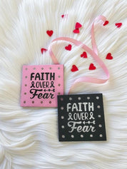 Faith Over Fear Faux Leather Patch: Sew-On Tag for Hats & Beanies — photo 7