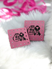 FU Cancer Faux Leather Patch, Breast Cancer Ribbon and Hearts Sew-On Tag — photo 6