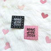 Brave and Strong Faux Leather Patch: Sew-On Knit Hat Applique — photo 6
