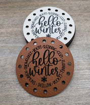 Hello Winter Word Art faux leather patches — photo 2