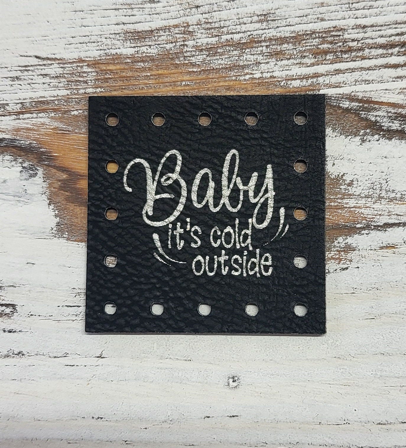 Winter Sayings faux leather patches — photo 2