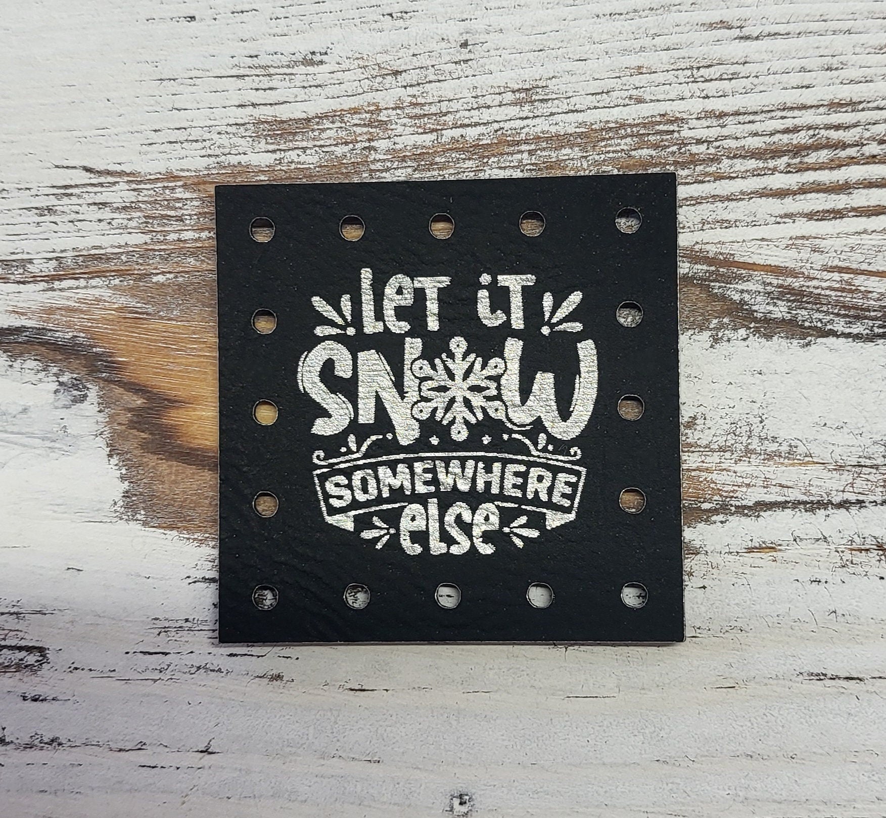 Winter Sayings faux leather patches — photo 3