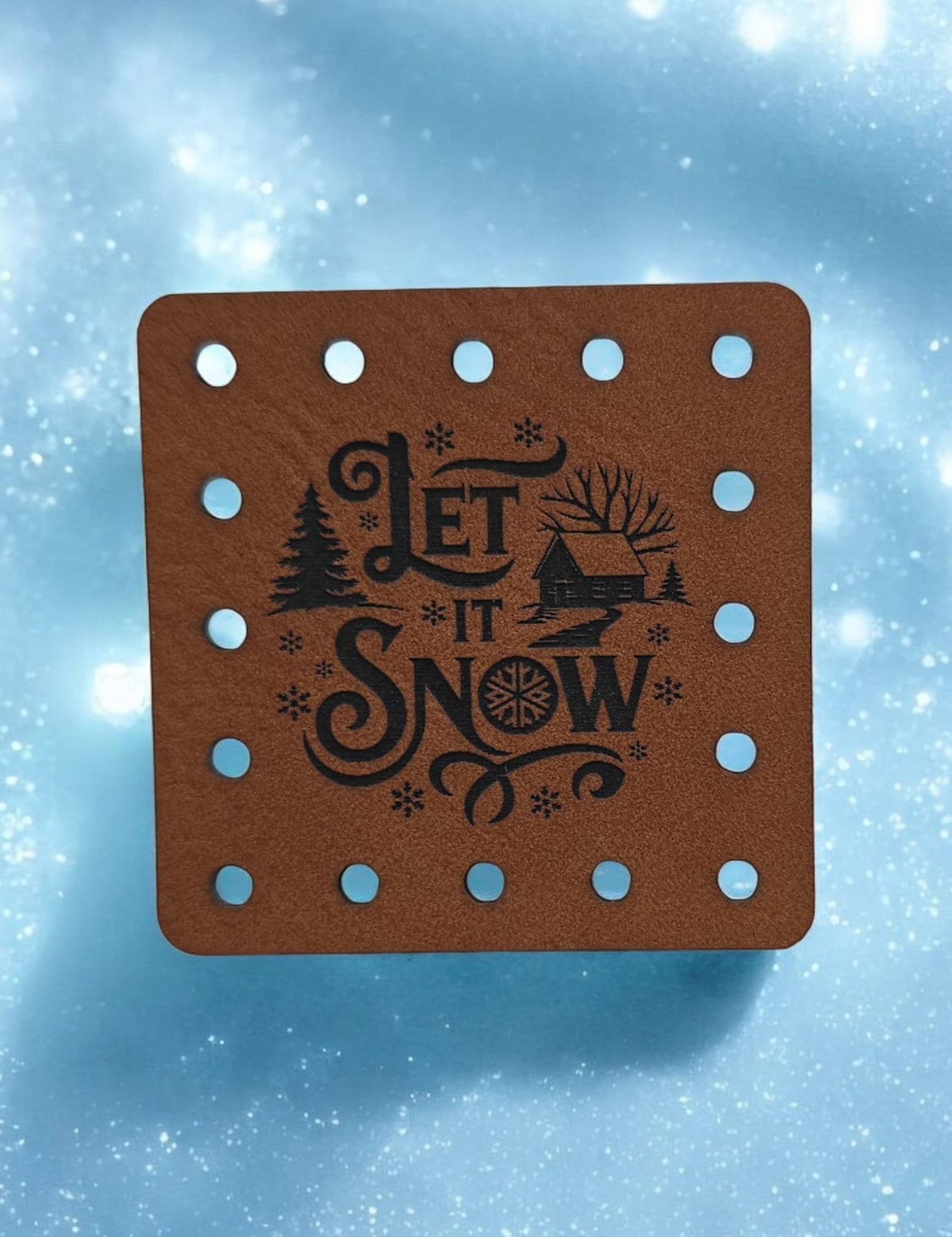 Let It Snow faux leather patches — photo 1