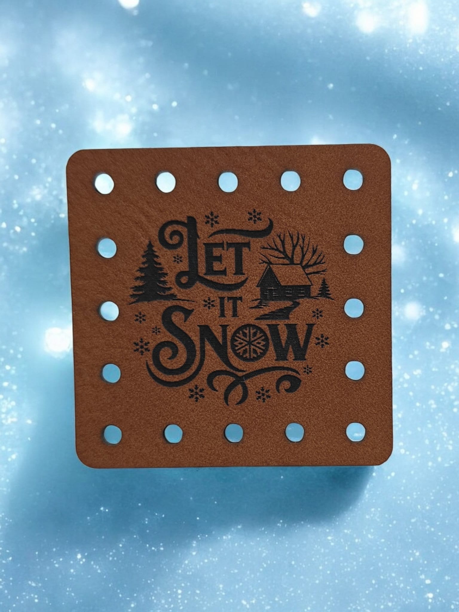 Let It Snow faux leather patches — photo 1