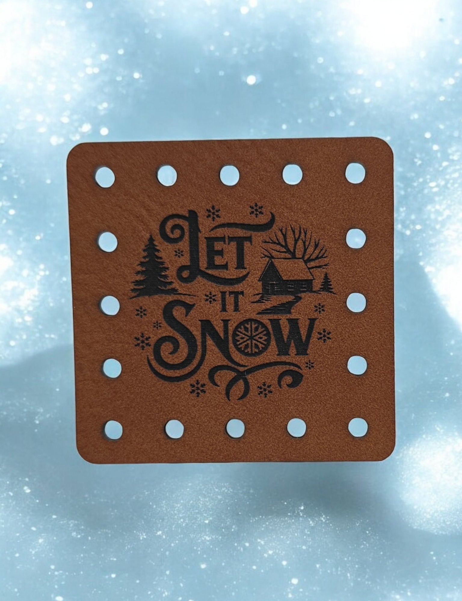 Let It Snow faux leather patches — photo 2