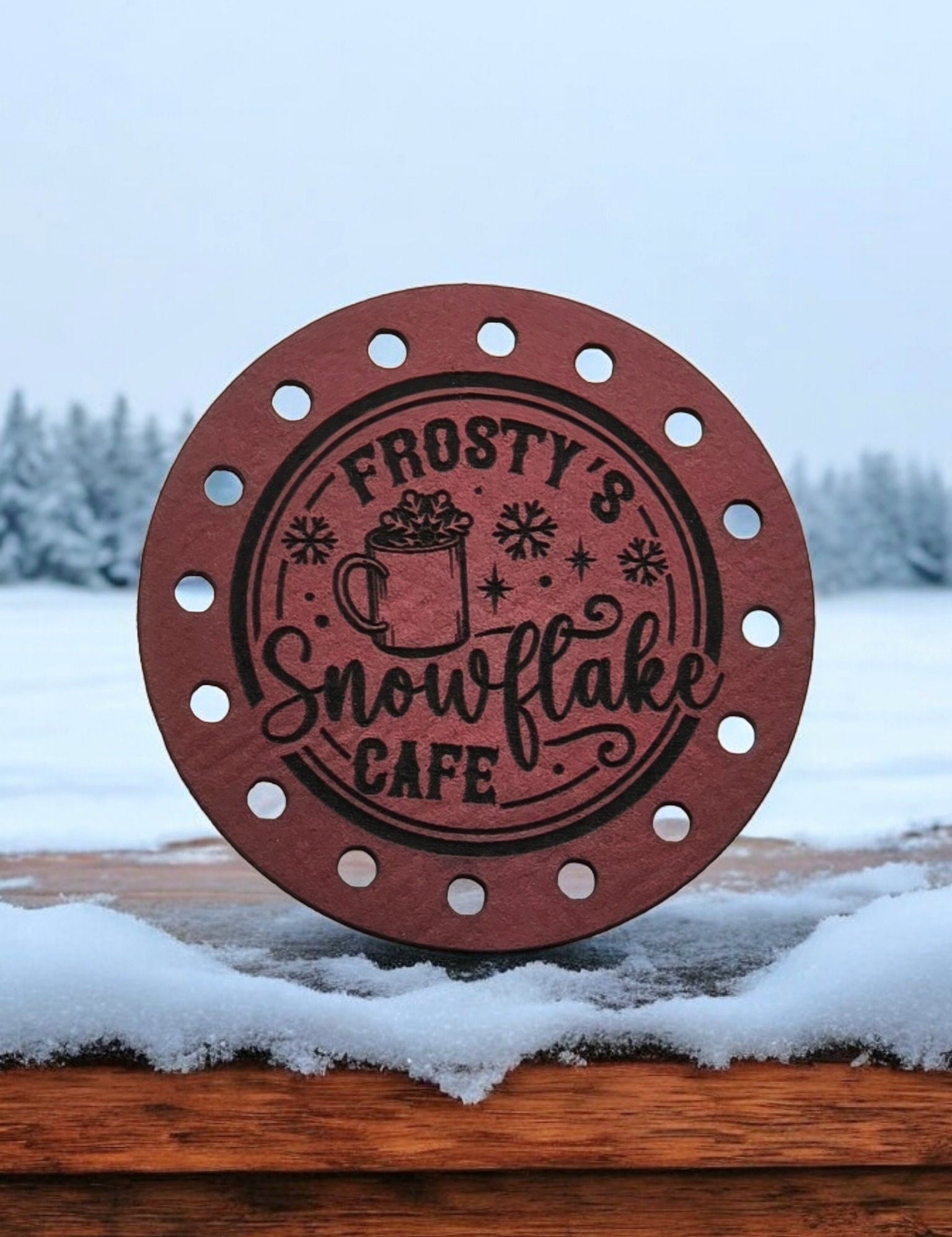 Frosty’s Snowflake Cafe faux leather patches — photo 1