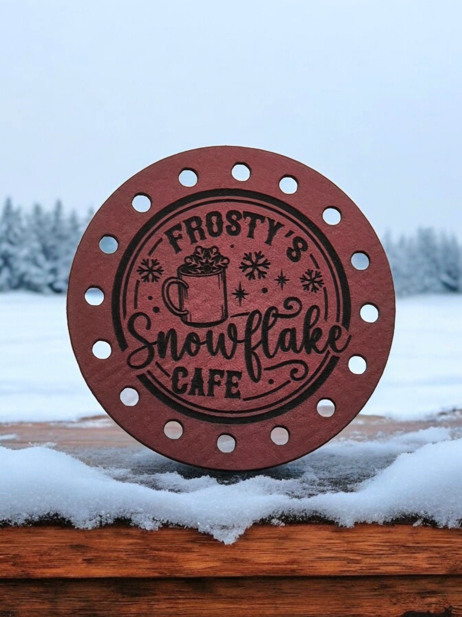 Frosty’s Snowflake Cafe faux leather patches — photo 1