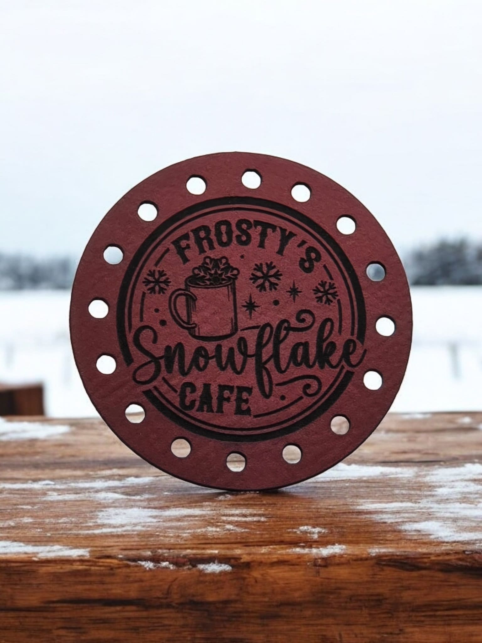 Frosty’s Snowflake Cafe faux leather patches — photo 5