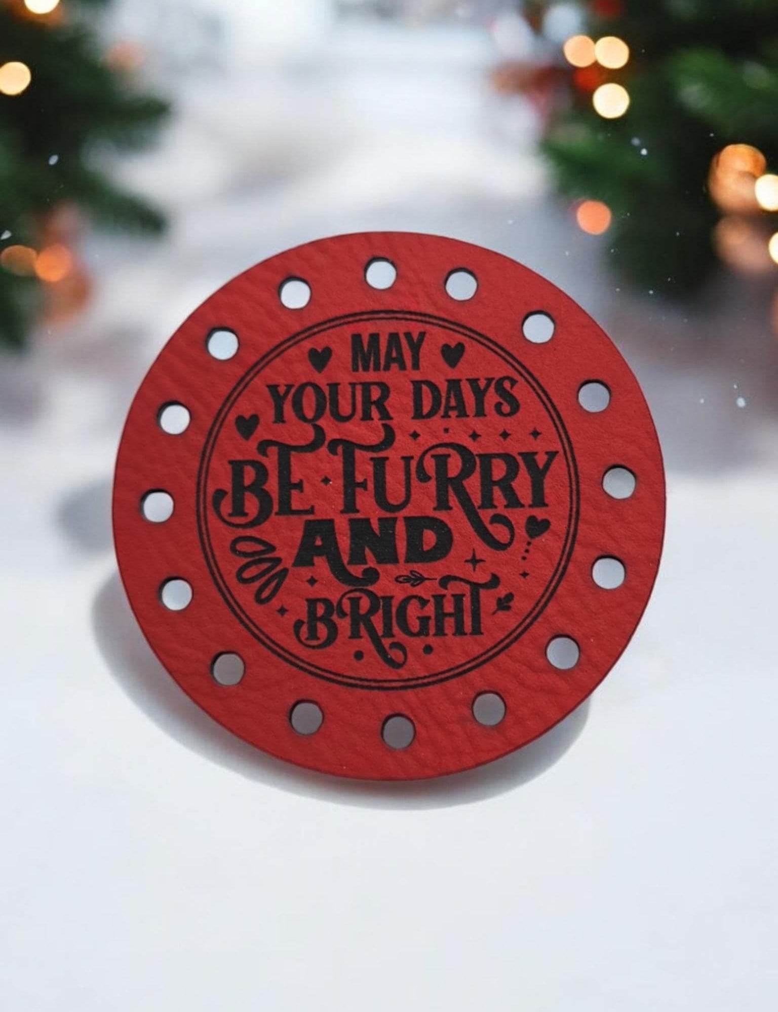 May Your Days Be Furry & Bright faux leather patches — photo 1