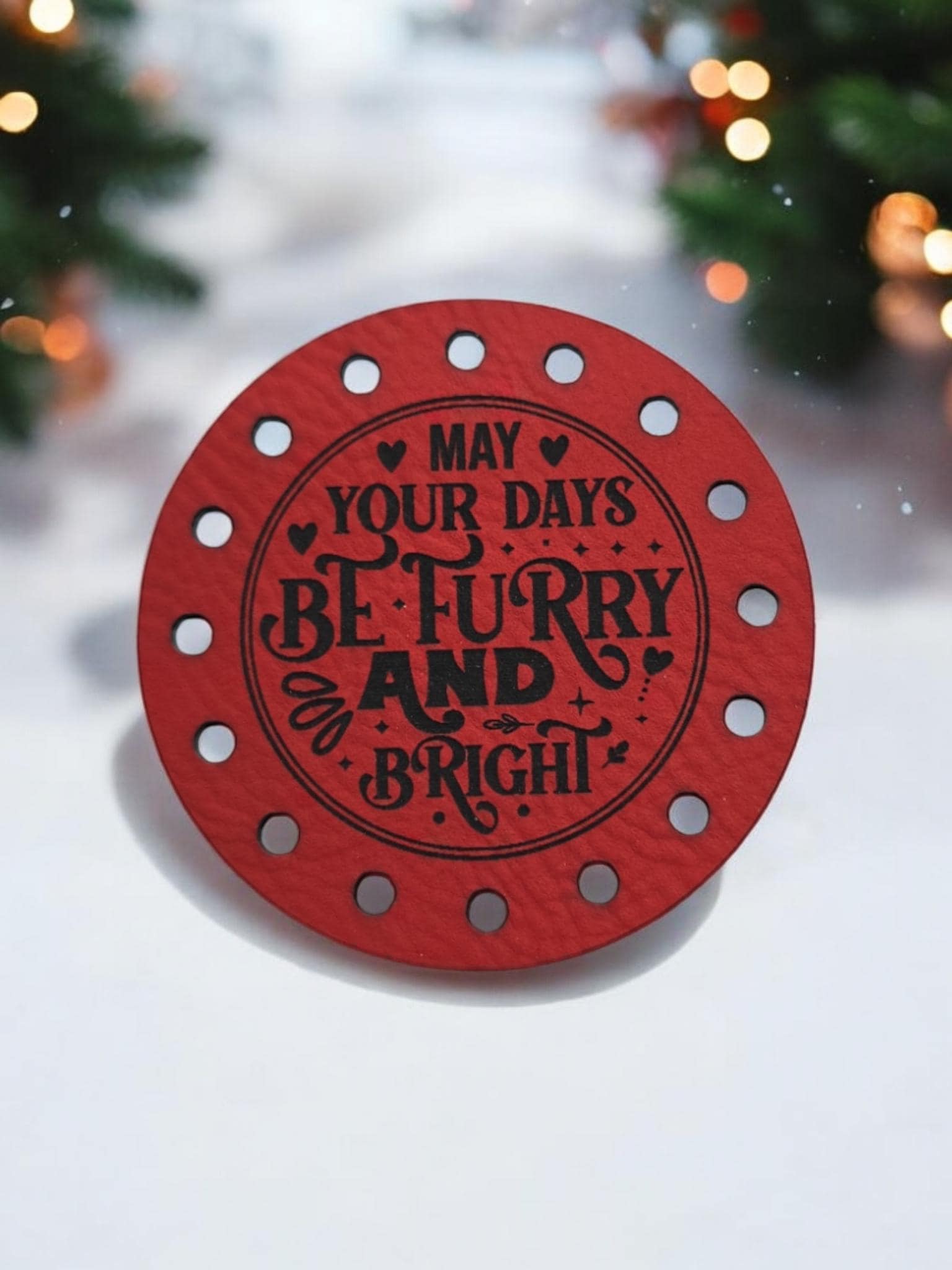 May Your Days Be Furry & Bright faux leather patches — photo 1