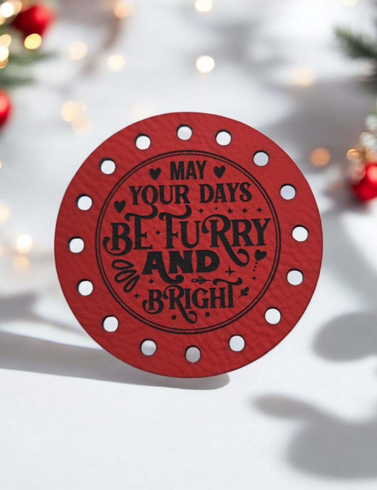 May Your Days Be Furry & Bright faux leather patches — photo 2