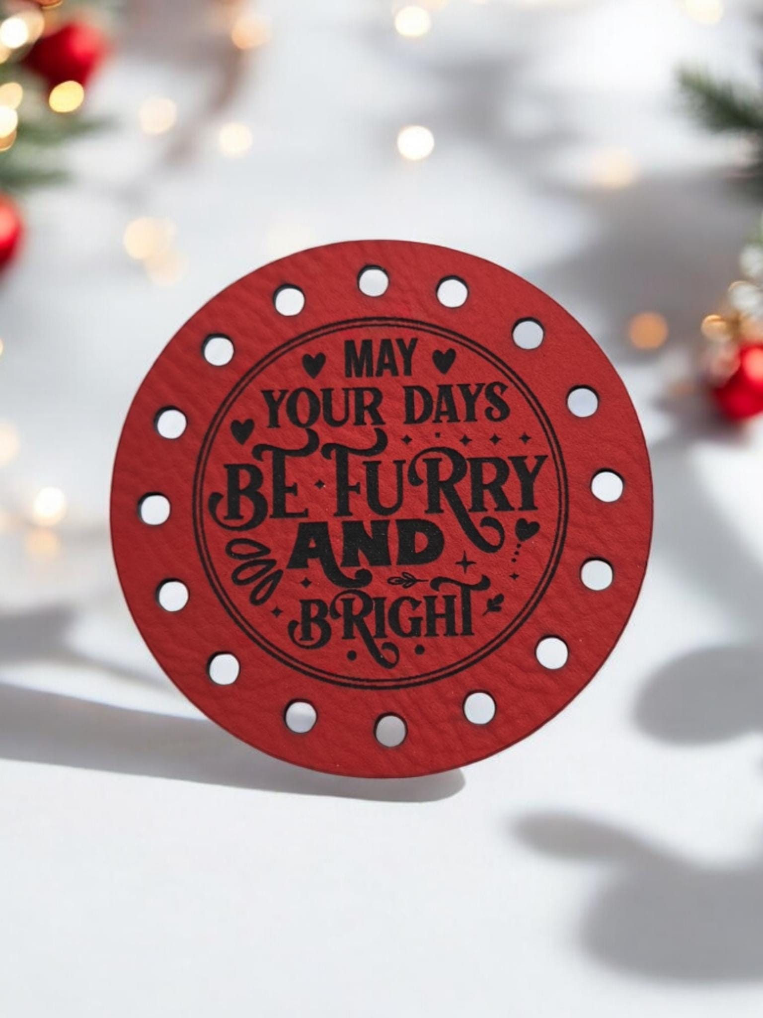 May Your Days Be Furry & Bright faux leather patches — photo 2