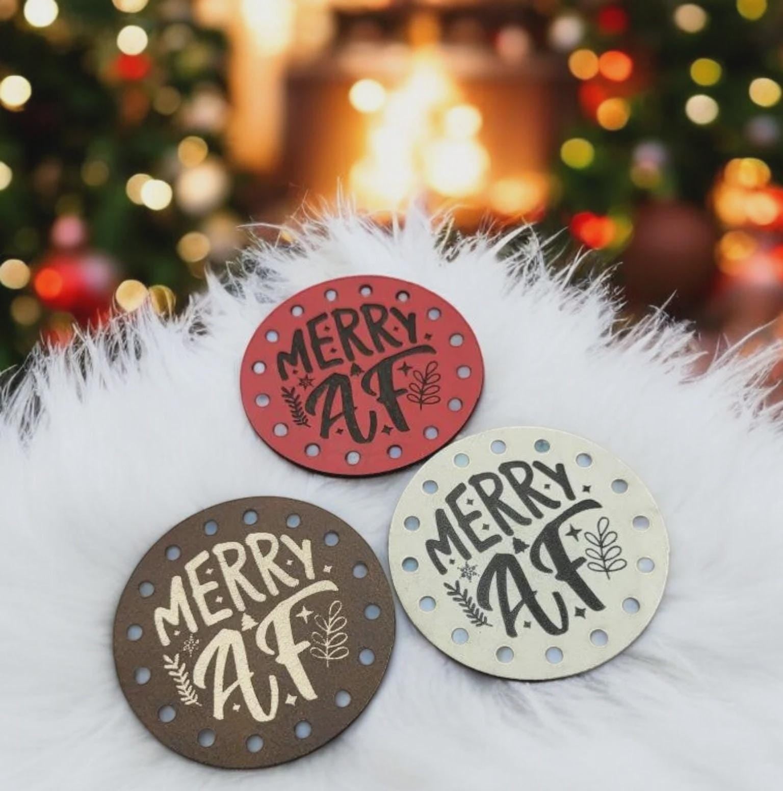Merry AF faux leather patches — photo 3