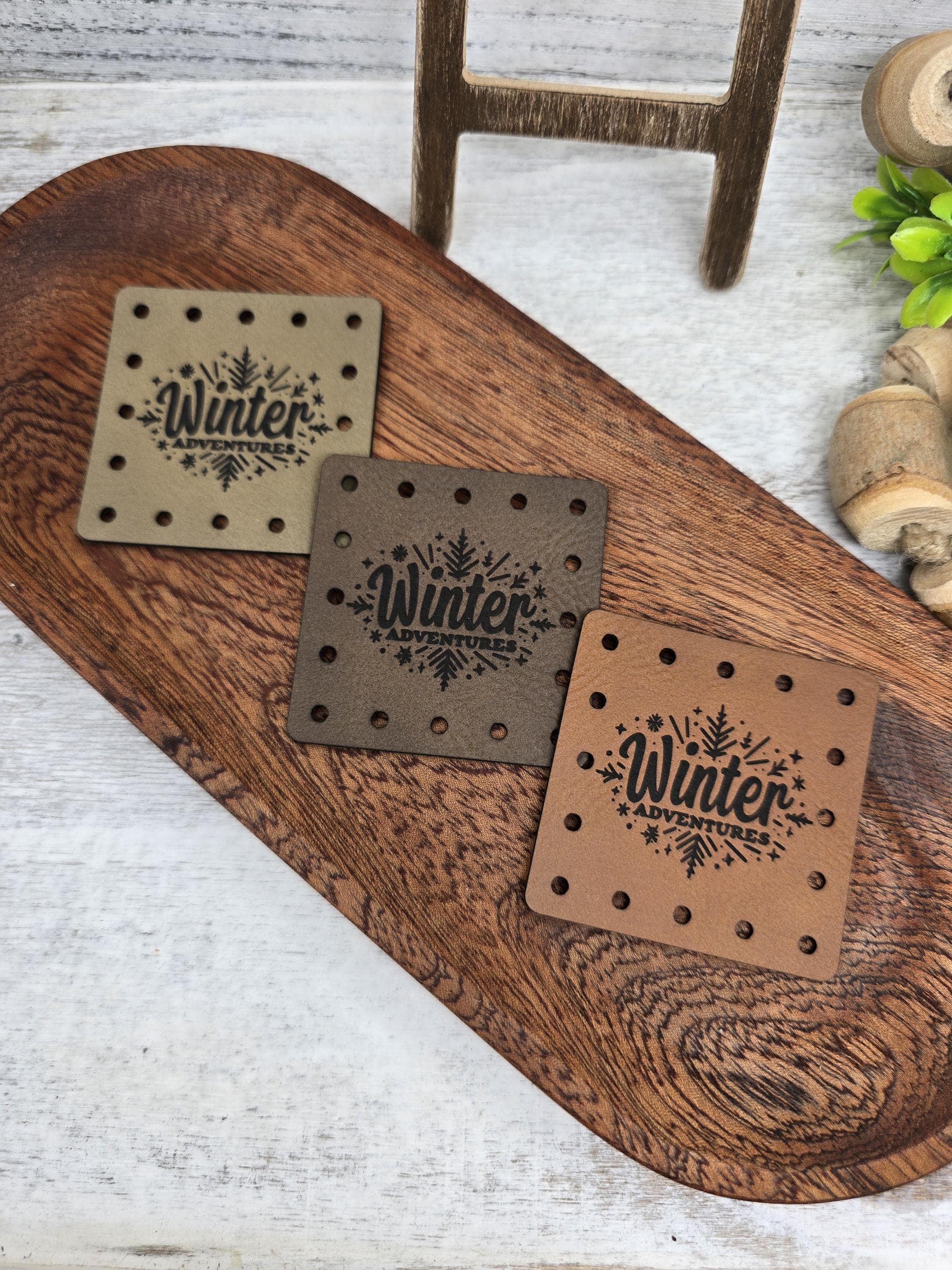 Winter Adventures faux leather patches — photo 1