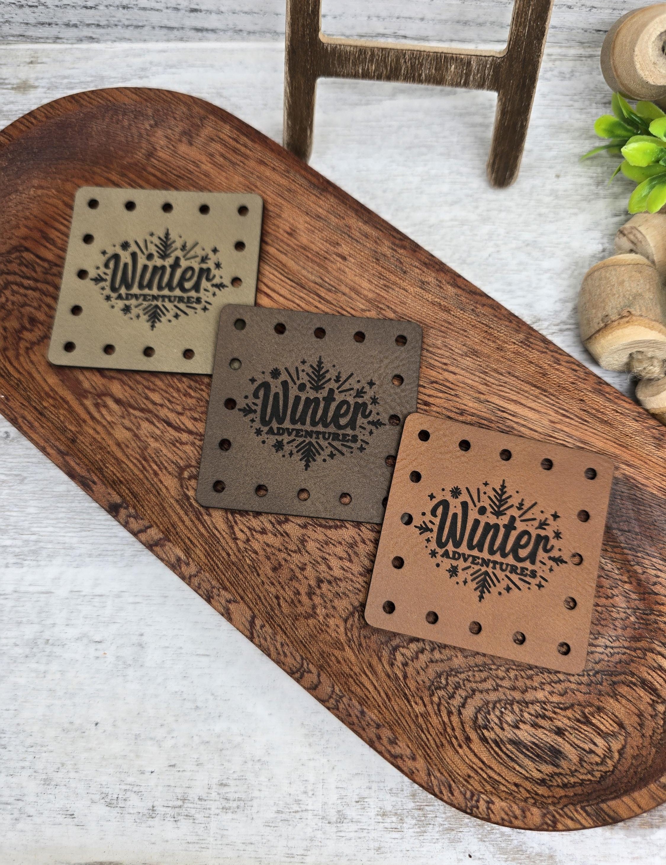 Winter Adventures faux leather patches — photo 2