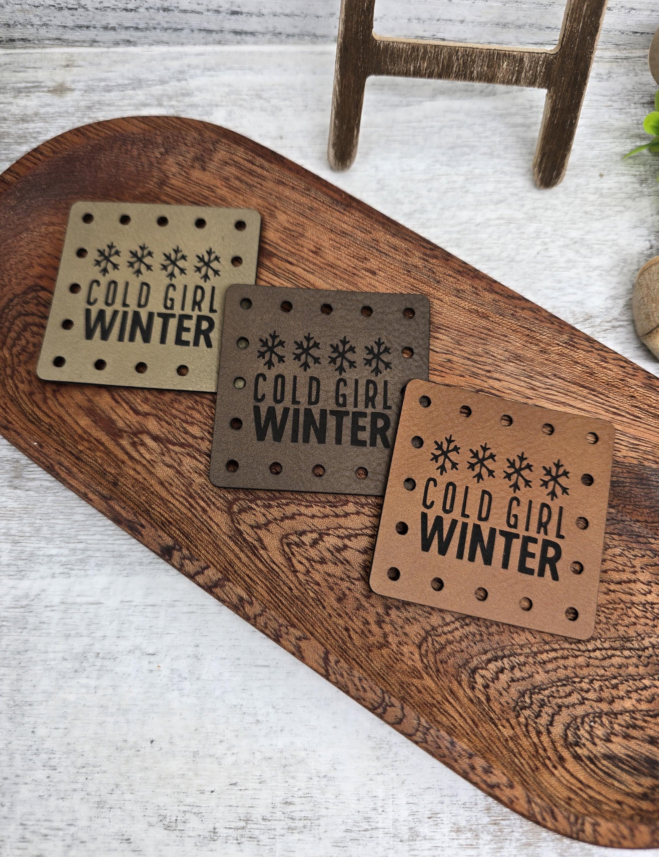 Cold Girl Winter faux leather patches — photo 2