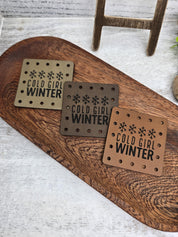 Cold Girl Winter faux leather patches — photo 4