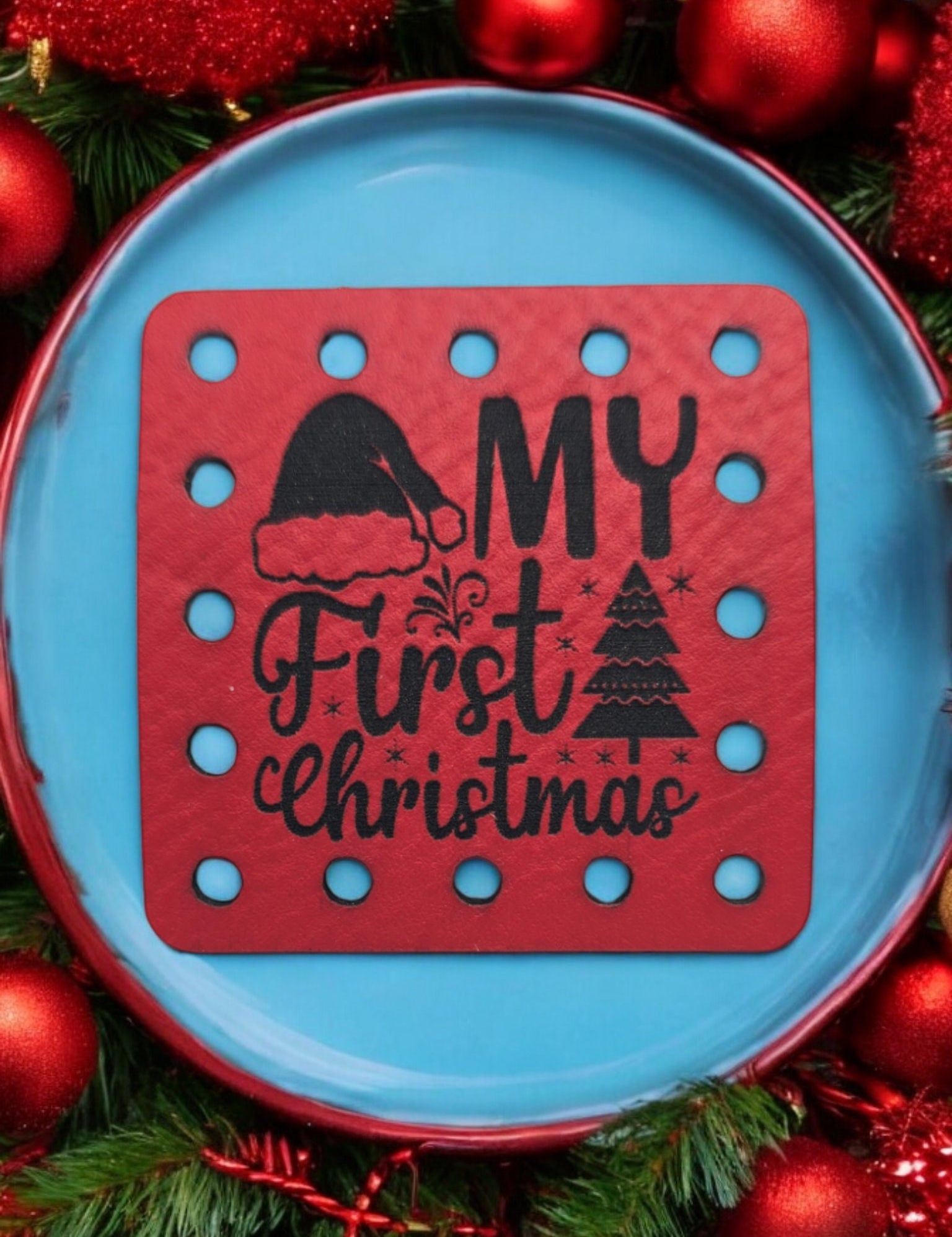 My First Christmas faux leather patches — photo 1