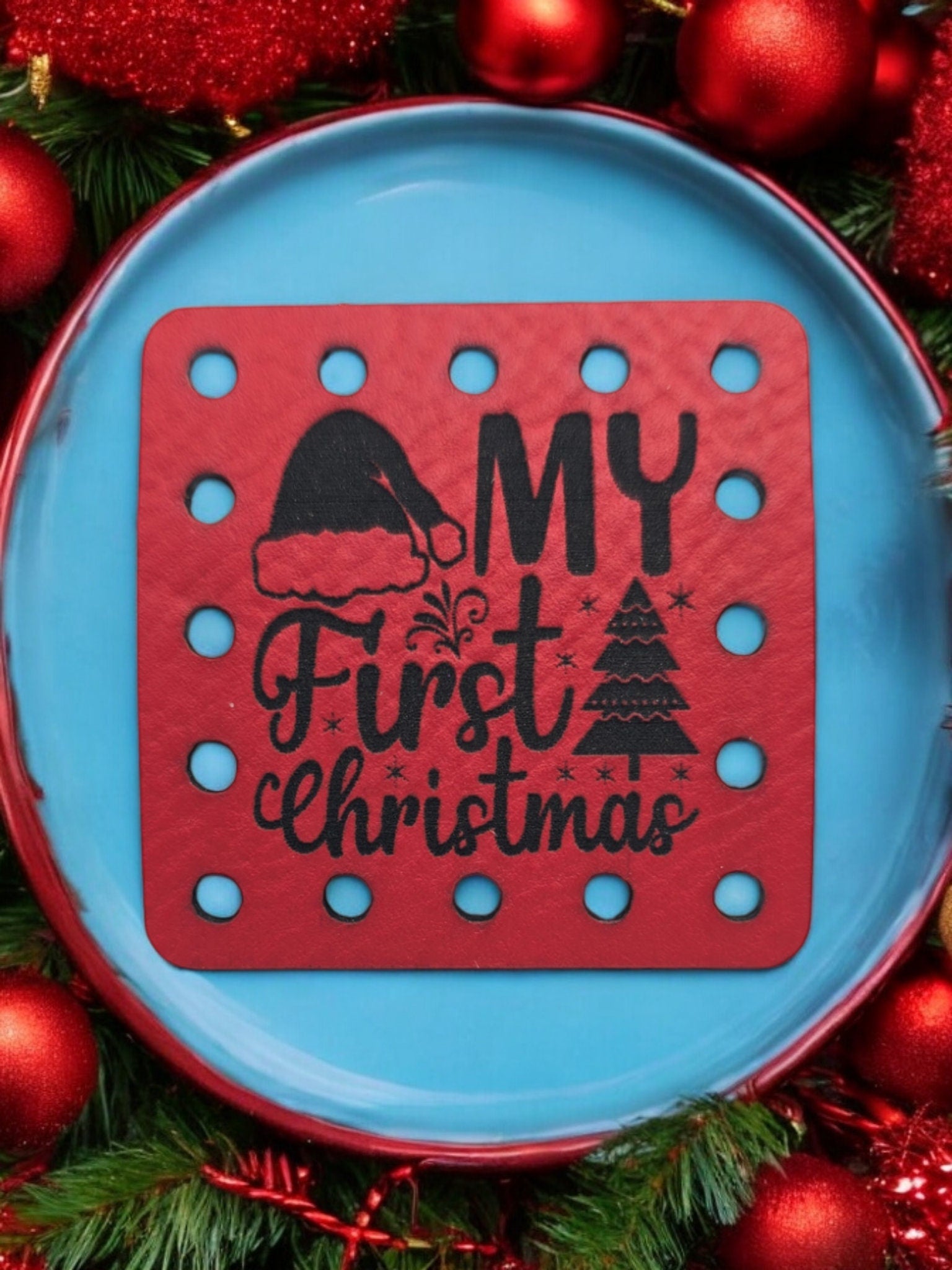 My First Christmas faux leather patches — photo 1