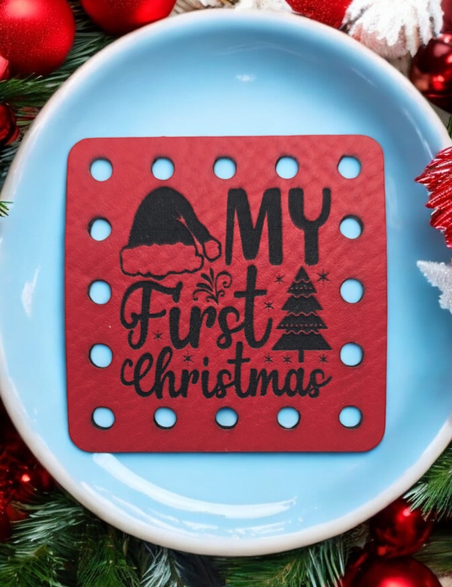 My First Christmas faux leather patches — photo 2