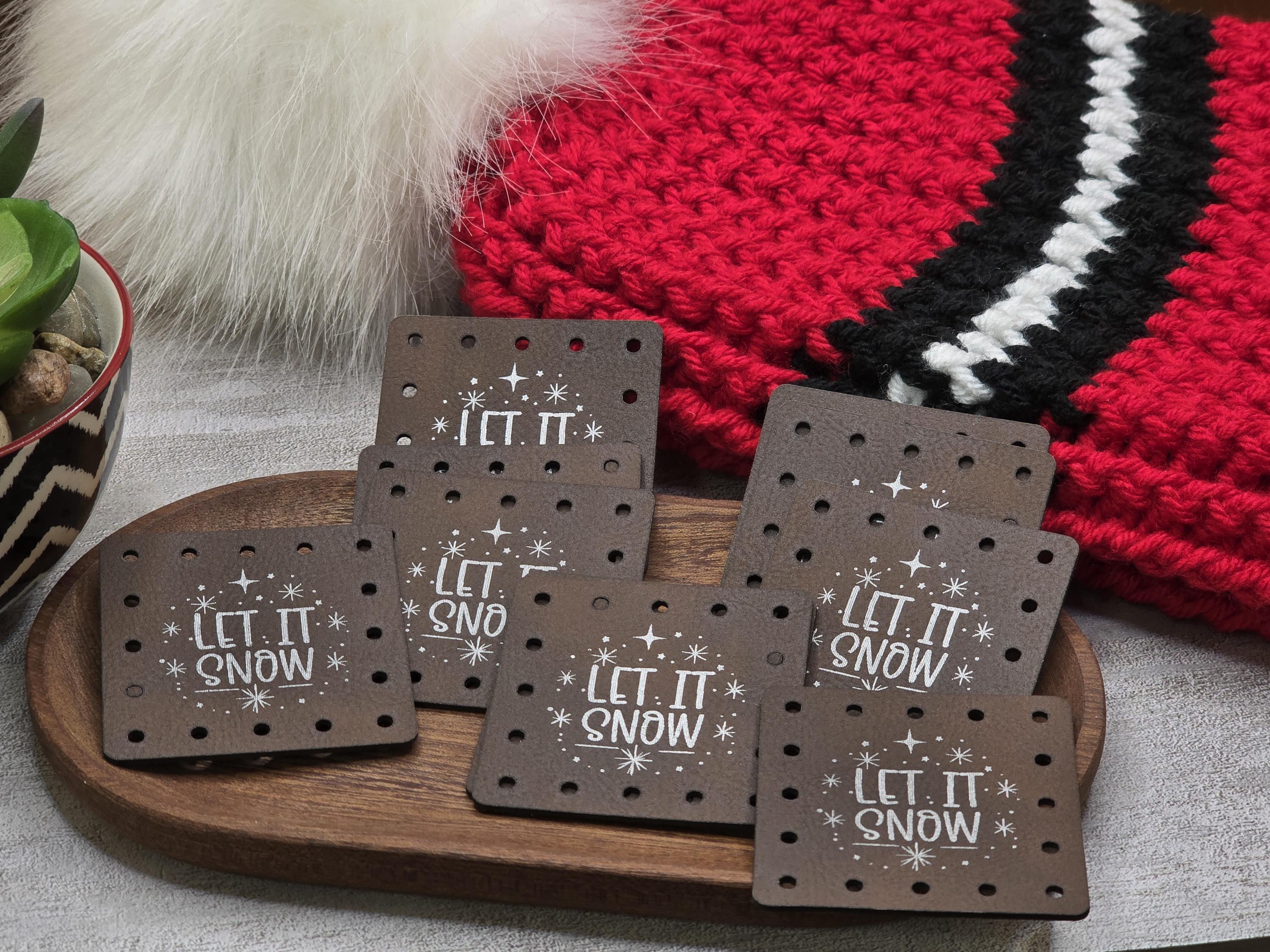 Let It Snow faux leather patches — photo 5