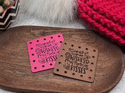 Candy Cane Wishes & Mistletoe Kisses faux leather patches — photo 1