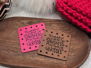 Candy Cane Wishes & Mistletoe Kisses faux leather patches — photo 11