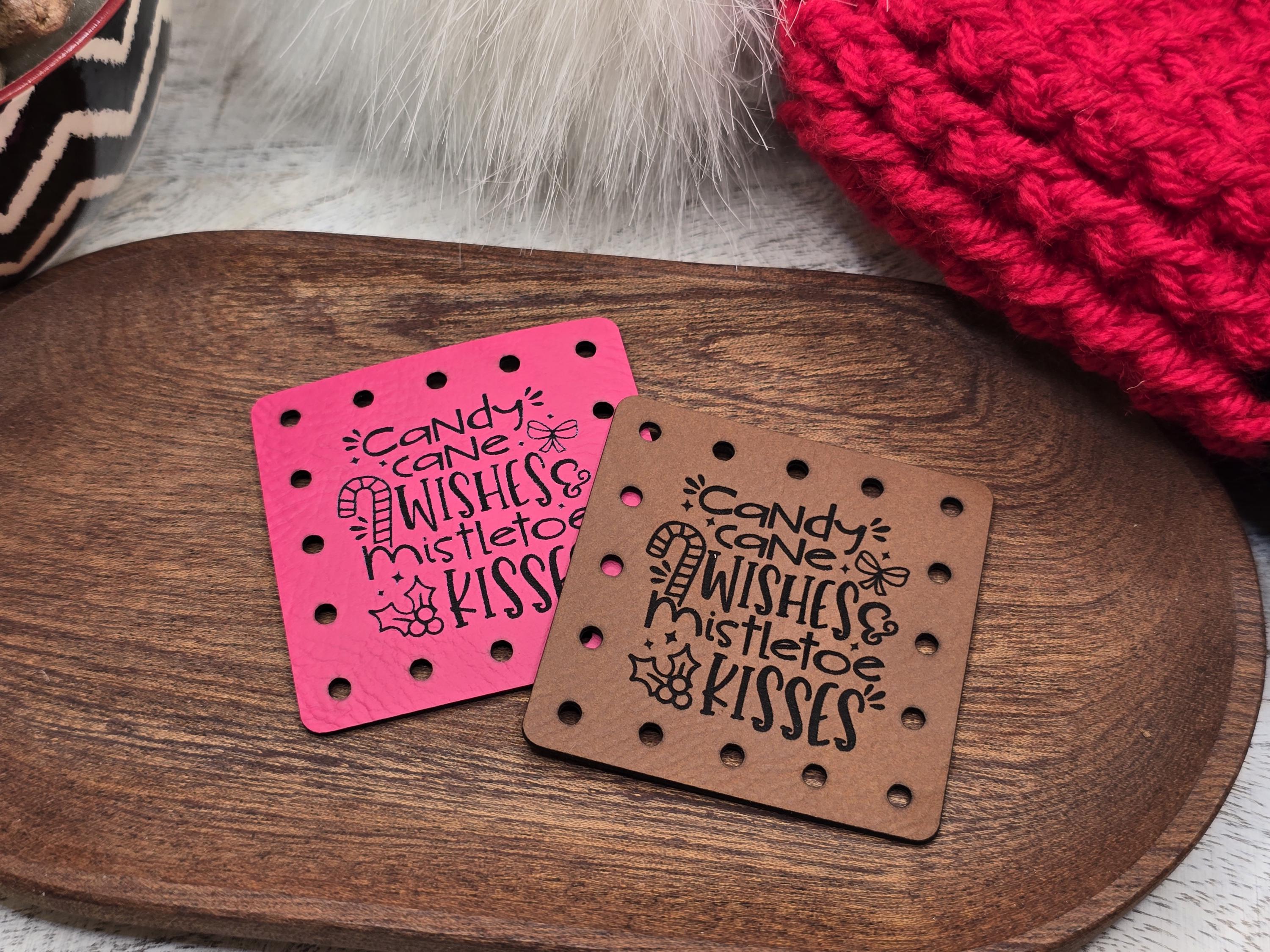 Candy Cane Wishes & Mistletoe Kisses faux leather patches — photo 11