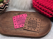 Candy Cane Wishes & Mistletoe Kisses faux leather patches — photo 3