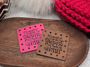 Candy Cane Wishes & Mistletoe Kisses faux leather patches — photo 8