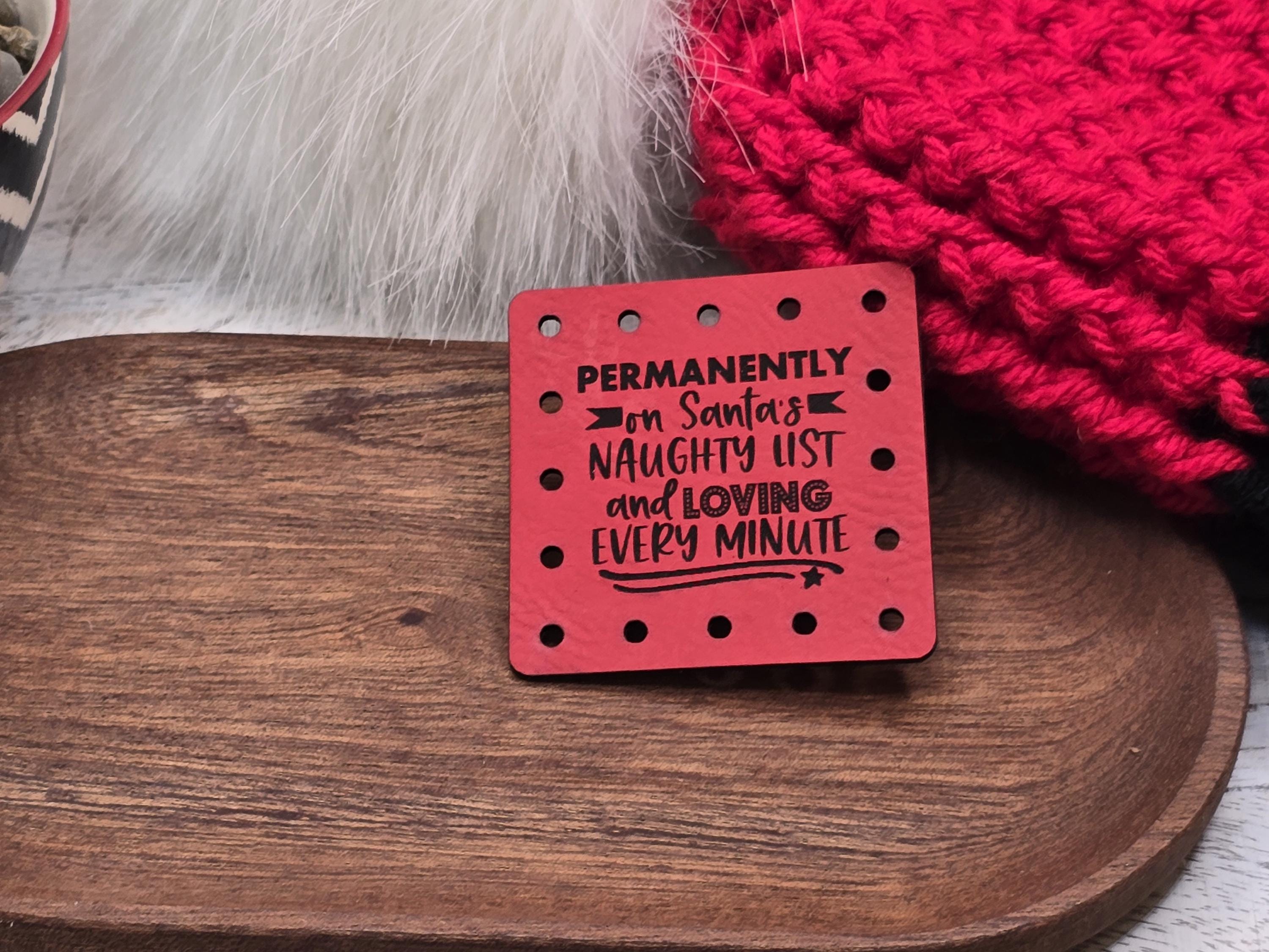 Permanently on Santa's Naughty List faux leather patches — photo 3