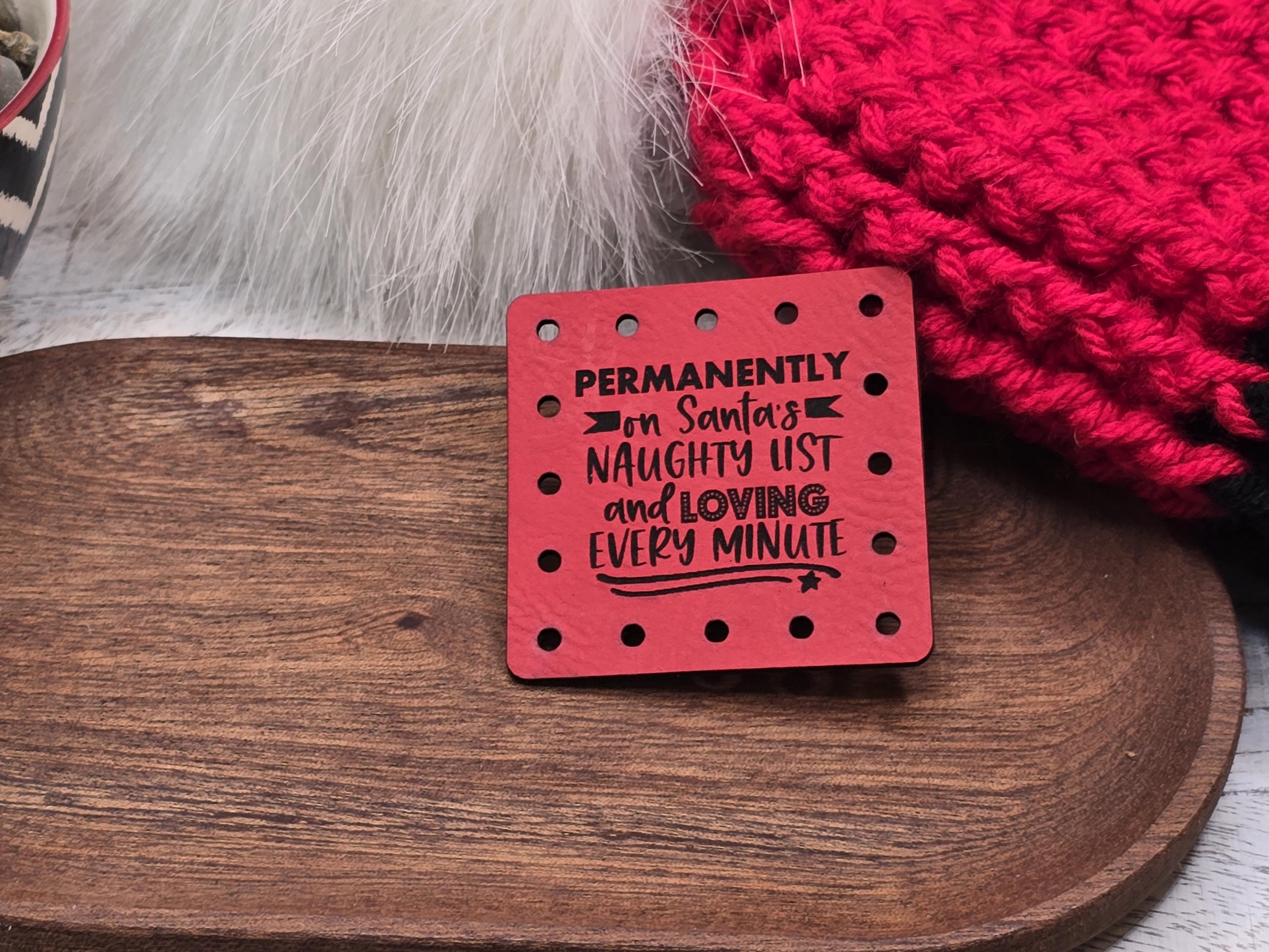 Permanently on Santa's Naughty List faux leather patches — photo 4