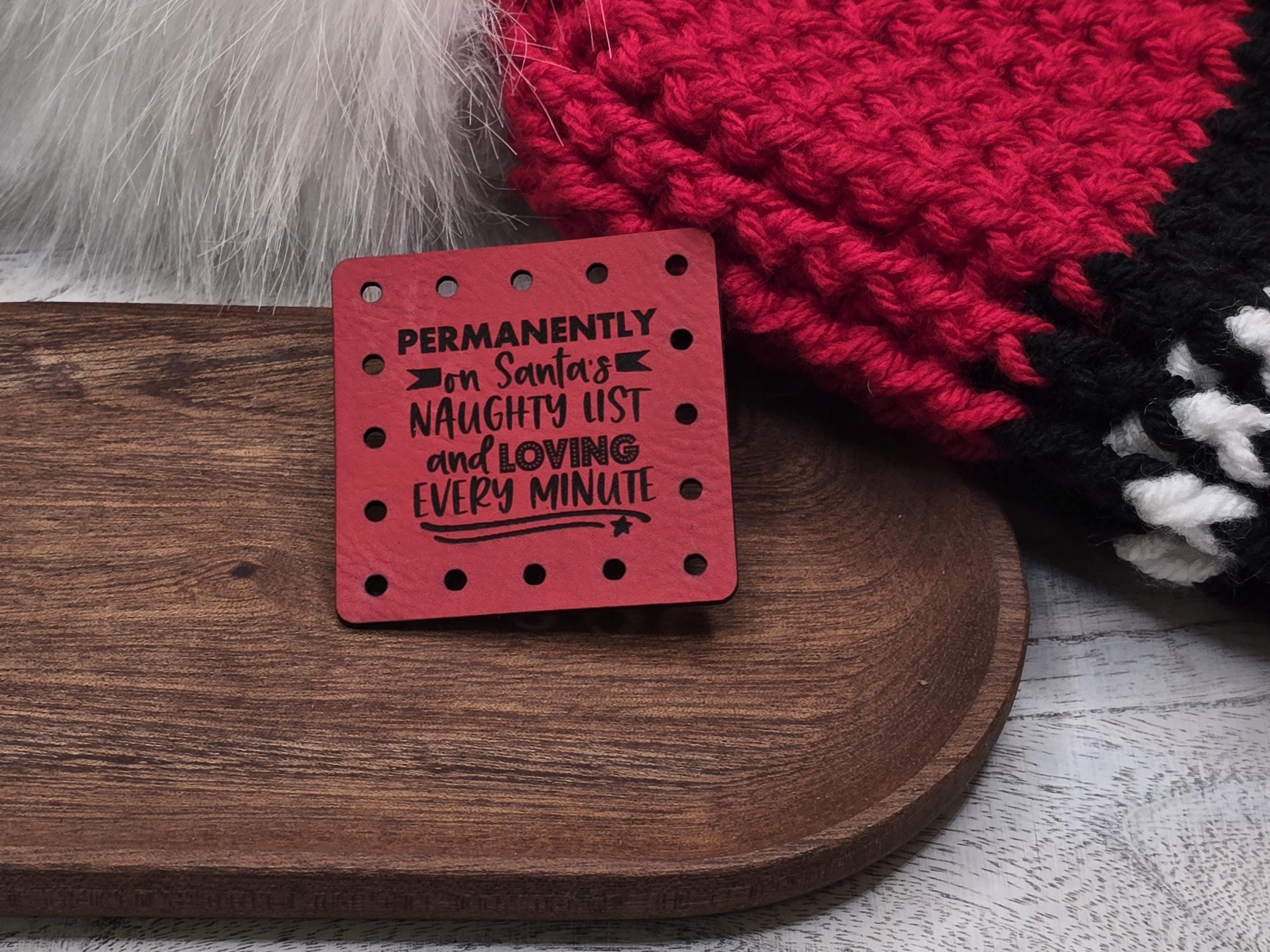 Permanently on Santa's Naughty List faux leather patches — photo 5